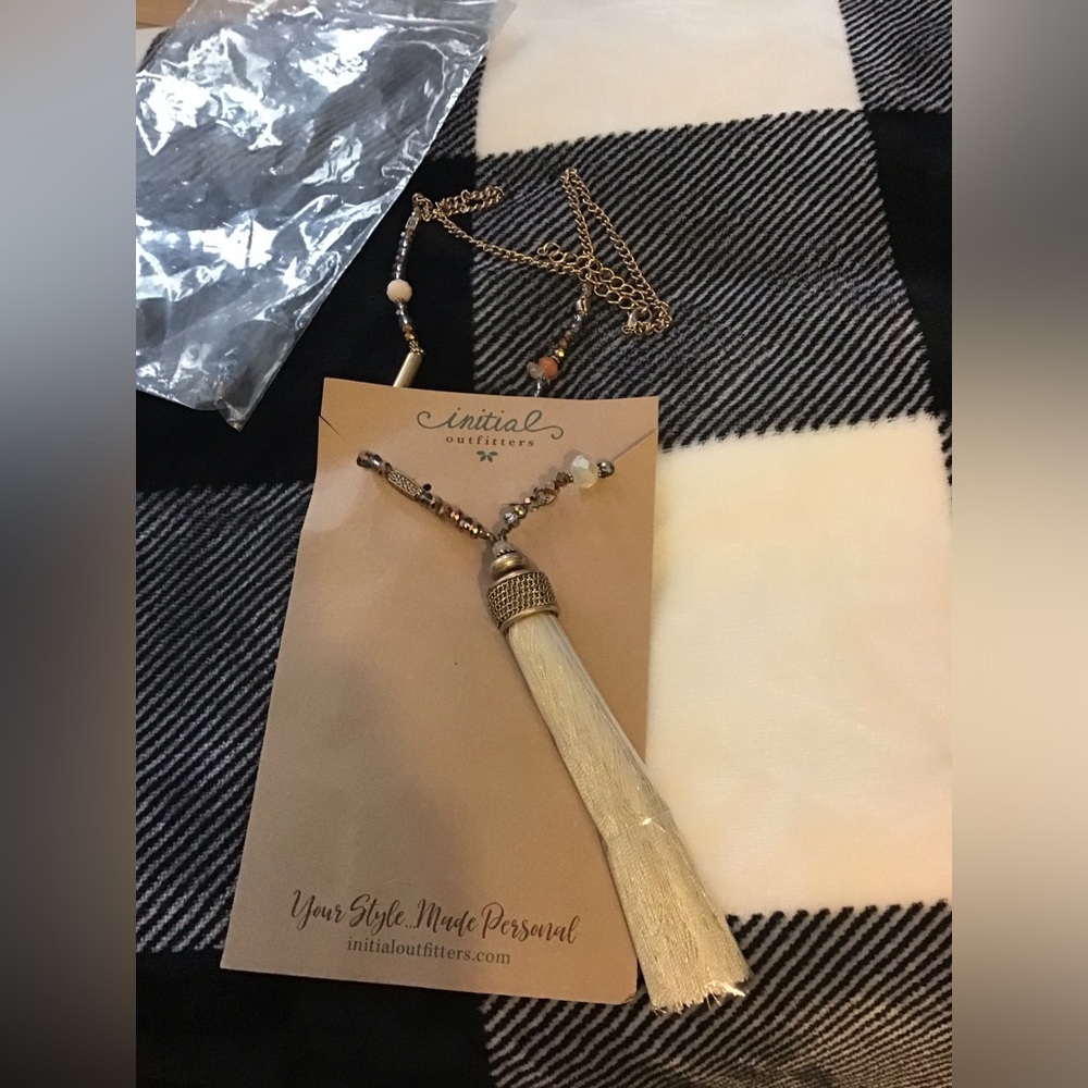 New lady Initial Outfitters Necklace 30”-35” beaded With 51/2” Tassel jewelry